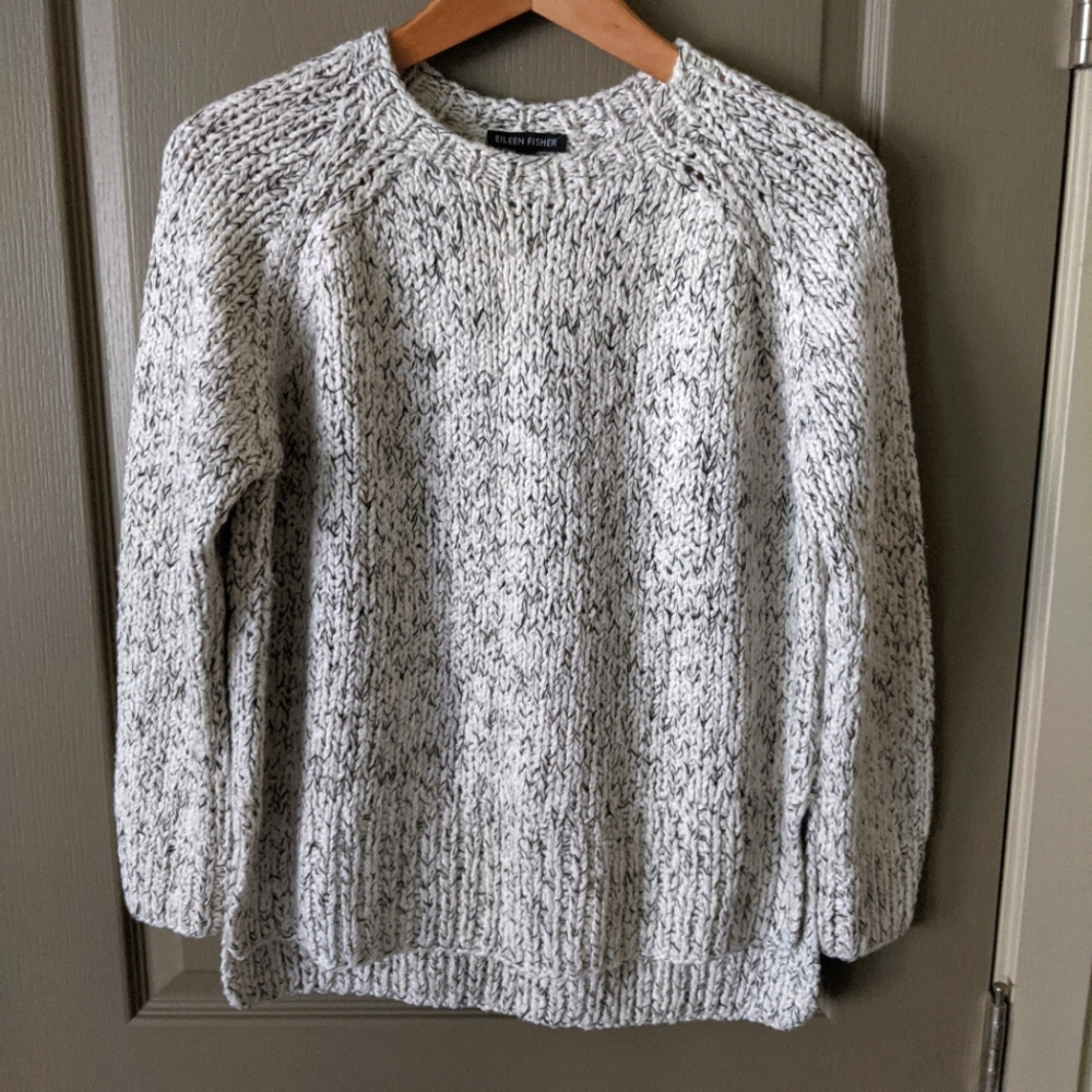 Eileen Fisher Cotton Blend Hi-Low Sweater XS